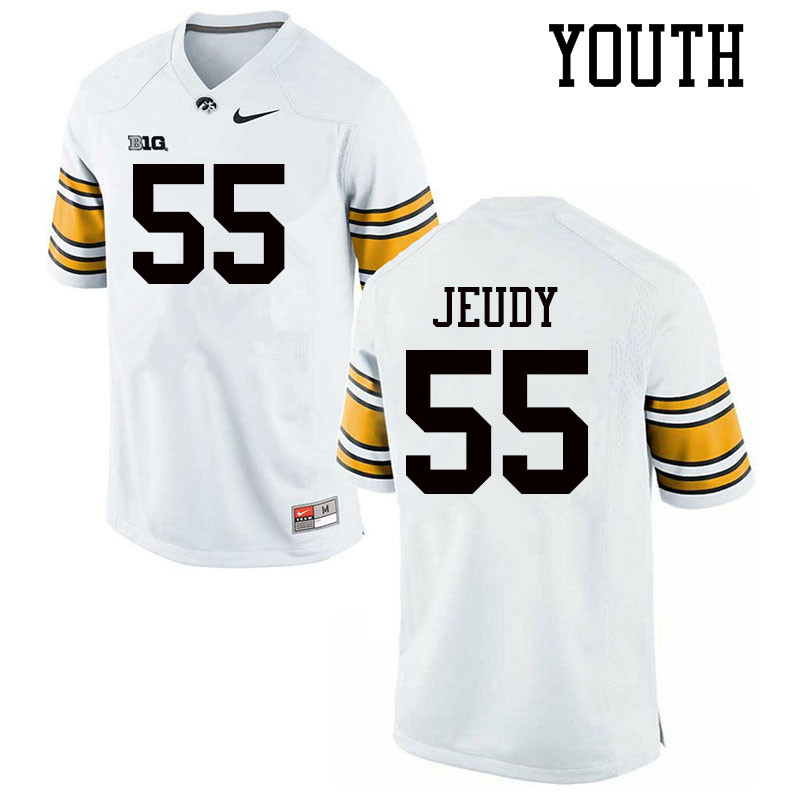 Youth #55 Yahweh Jeudy Iowa Hawkeyes College Football Jerseys Sale-White